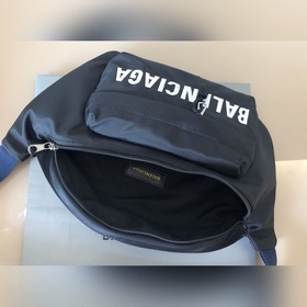 Balenciaga Вышитый поясной мешок из парусины, черный В последние