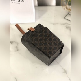 CELINE Кожаная окантовка, тканевая подкладка Ручная сумка с заст