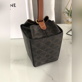 CELINE Кожаная окантовка, тканевая подкладка Ручная сумка с заст