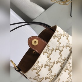 CELINE Кожаная окантовка, тканевая подкладка Ручная сумка с заст