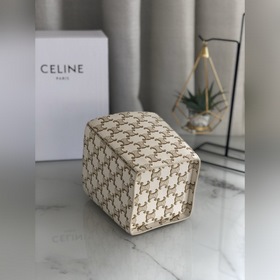 CELINE Кожаная окантовка, тканевая подкладка Ручная сумка с заст