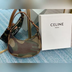 CELINE Камуфляжная сумка в форме полумесяца, сумка под мышку, су