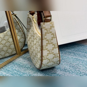 CELINE Сумка из парусины, белая с узором 61% пропитанная холст,