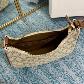 CELINE Сумка из парусины, белая с узором 61% пропитанная холст,