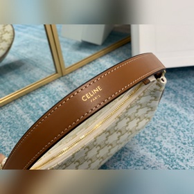 CELINE Сумка из парусины, белая с узором 61% пропитанная холст, 