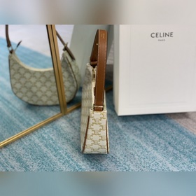CELINE Сумка из парусины, белая с узором 61% пропитанная холст, 