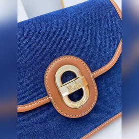 CELINE Джинсовая ткань и кожа, сумка через плечо Ткань, окантовк