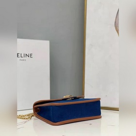 CELINE Джинсовая ткань и кожа, сумка через плечо Ткань, окантовк
