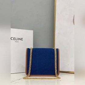 CELINE Джинсовая ткань и кожа, сумка через плечо Ткань, окантовк