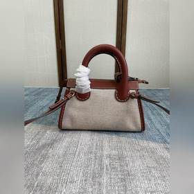 CHLOE Новая мини-сумка из хлопчатобумажной ткани/водяной кожи Сп