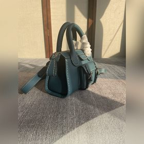 CHLOE Новая модель мини-сумки из хлопкового полотна/водяной кожи