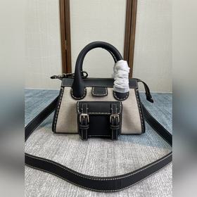 CHLOE Новая мини-сумка из хлопкового полотна/водяной кожи Способ