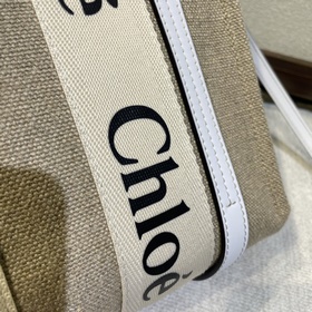 CHLOE Сумка-тоут из льняного полотна и гладкой кожи В ходе реформ