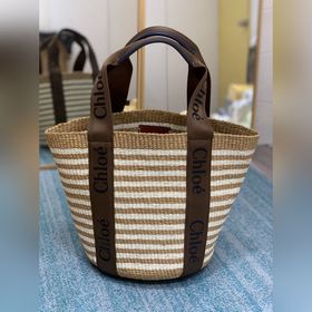 CHLOE  Большая сумка-корзина Woody с лентой Woody Ручка для носк