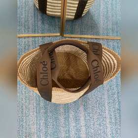 CHLOE  Большая сумка-корзина Woody с лентой Woody Ручка для носк