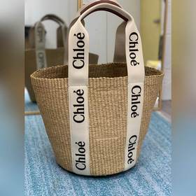 CHLOE  Большая сумка-корзина Woody с лентой Woody Ручка для носк