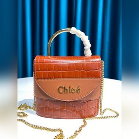CHLOE  Маленькая сумка ABY LOCK с тиснением под кожу крокодила,