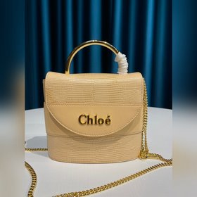 CHLOE Маленькая сумка ABY LOCK из гладкой кожи с тиснением под ко