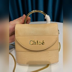 CHLOE Маленькая сумка ABY LOCK из гладкой кожи с тиснением под ко