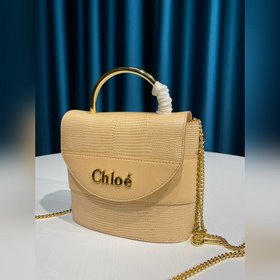 CHLOE Маленькая сумка ABY LOCK из гладкой кожи с тиснением под ко