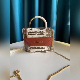 Chloe Маленькая сумка ABY LOCK с тиснением под кожу ящерицы, сшит