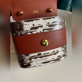 Chloe Маленькая сумка ABY LOCK с тиснением под кожу ящерицы, сшит