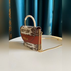 Chloe Маленькая сумка ABY LOCK с тиснением под кожу ящерицы, сшит