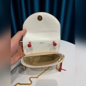 CHLOE Маленькая сумка ABY LOCK из тельневой кожи с тиснением под