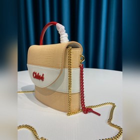 CHLOE Маленькая сумка ABY LOCK из тельневой кожи с тиснением под