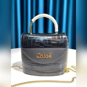 CHLOE  Маленькая сумка ABY LOCK с тиснением под кожу крокодила,