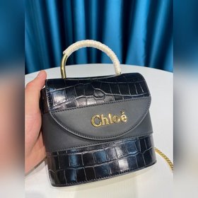 CHLOE  Маленькая сумка ABY LOCK с тиснением под кожу крокодила, 