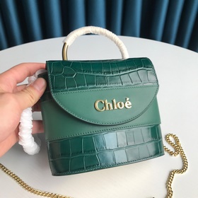 CHLOE  Маленькая сумка ABY LOCK с тиснением под кожу крокодила, 