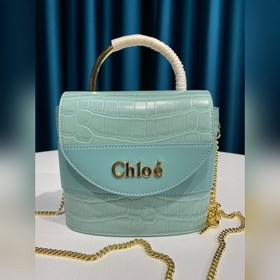CHLOE  Маленькая сумка ABY LOCK с тиснением под кожу крокодила,