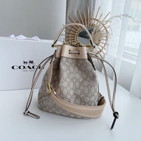 Coach Модель： C3853 Новая сумка-ведро из парусины с логотипом, с