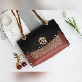 Coach parker Женская сумка 29416 Сумка с цепочкой и змеиной тек