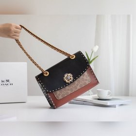 Coach parker Женская сумка 29416 Сумка с цепочкой и змеиной тек