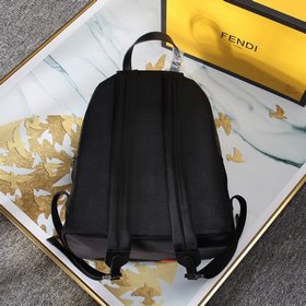 FENDI Модель 9907 Черный нейлоновый рюкзак с кожаными вставками 