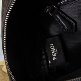 FENDI Модель 9907 Черный нейлоновый рюкзак с кожаными вставками 