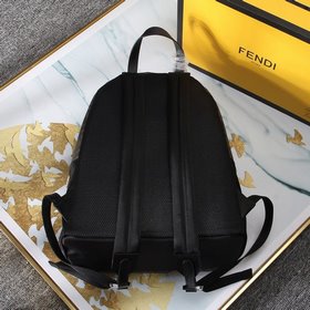 FENDI Модель 9907 Черный нейлоновый рюкзак с кожаными вставками 