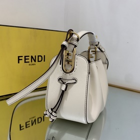 FENDI Мини-сумка с завязками, изготовлена из полиуретановой ткан