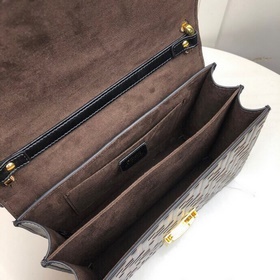 FENDI Kan l Черная кожа с тиснением FF цвета мокко, с двумя плеч