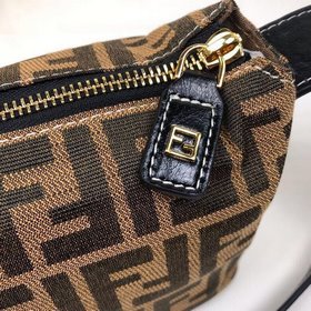 FENDI Черная кожа с белыми нитками FD мини-сумка Очень оригиналь