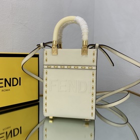 FENDI Мини-сумка Sunshine из кожи черепахового цвета с ремешком