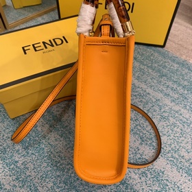FENDI Мини-сумка через плечо Sunshine из кожи черепахового цвета