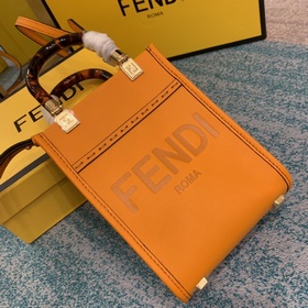 FENDI Мини-сумка через плечо Sunshine из кожи черепахового цвета