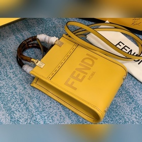FENDI Мини-сумка через плечо Sunshine из кожи черепахового цвета