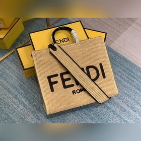 FENDI Маленькая сумка Сумка Sunshine из соломы Ручно плетеная су