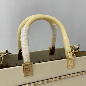 FENDI Маленькая сумка Sunshine Ручно плетенная сумка-тоут из ра