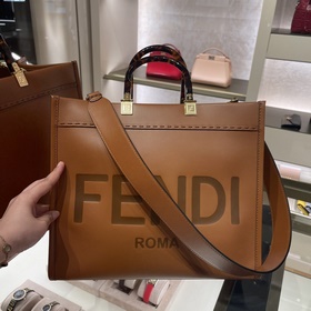 FENDI Карамель Маленькая сумка сумка-тоут «Солнечный рукав» Амбр