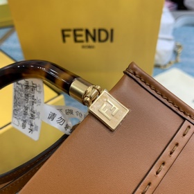 FENDI Мини-сумка Sunshine из кожи черепахового цвета с ремешком 
